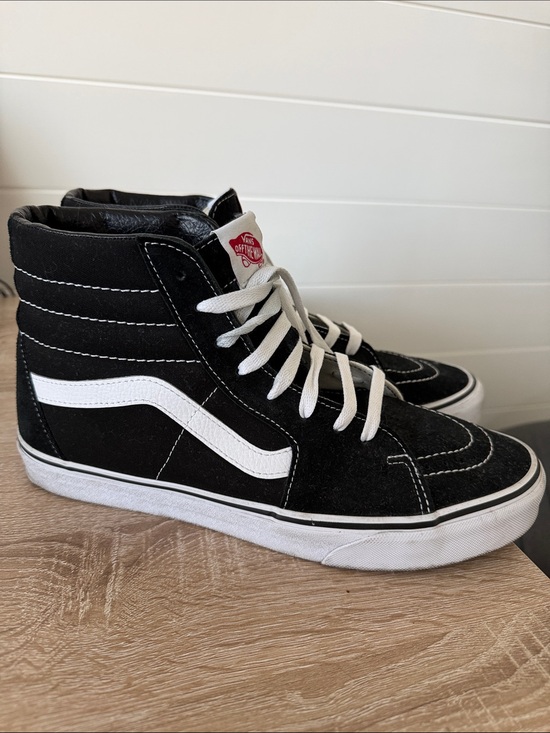 Vans Other - Vans Black & White High-Top Canvas Sneakers